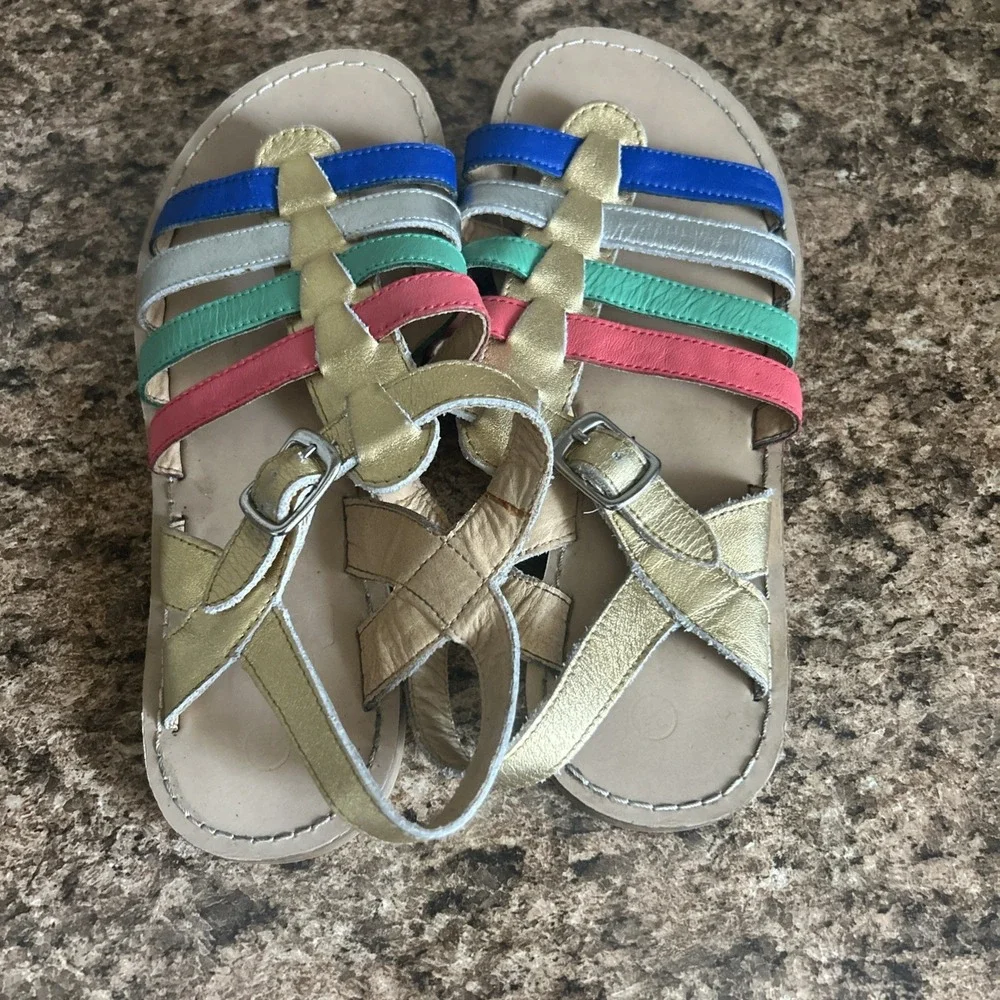 Mini Boden Girls Rainbow Gladiator Sandals Size 33 3
